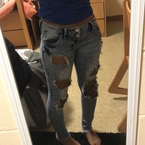 Stressed ripped jeans